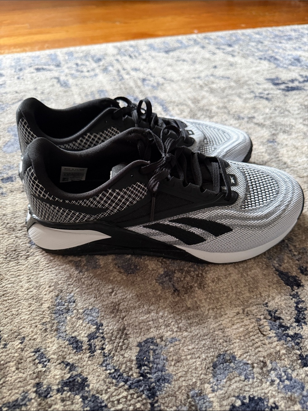 Reebok Womens Black and White Training Shoes - Never Worn Size 9